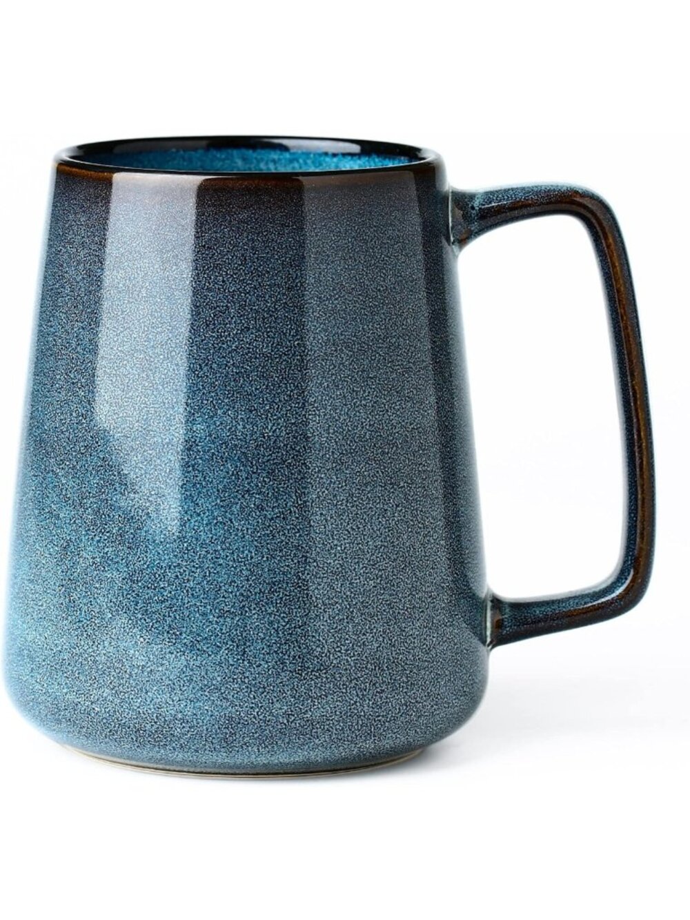 Extra Large 24 oz Ceramic Coffee Mug with Big Handle - Blue Oversized Cup